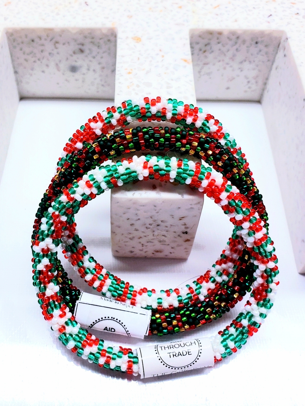 CHRISTMAS -Original Roll-On Christmas Bracelets, Set of 3 bracelets, 7" round,#1